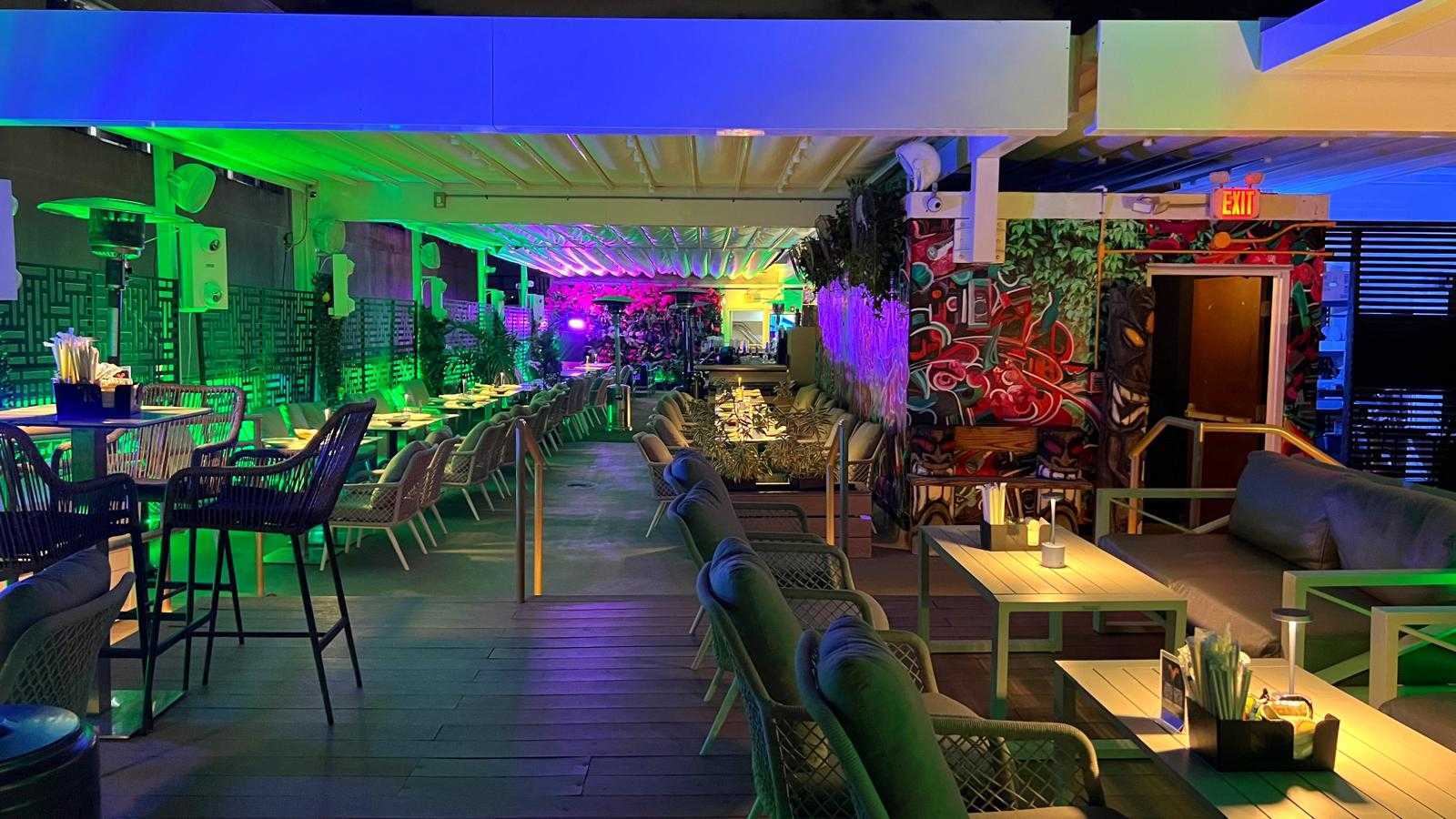 Guests celebrating at Carnaval Rooftop